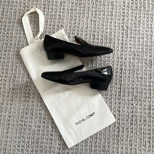Rachel Comey cheater flat black patent like new in box with tote/shoe bag